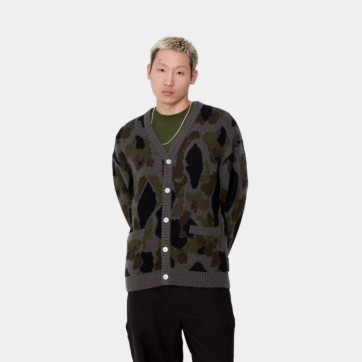 Carhartt Merton Cardigan Camo Duck Jacquard Grey