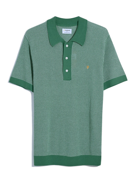 Farah Sandford Knit Polo - Green Meadow