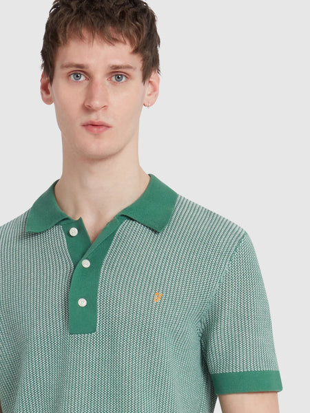 Farah Sandford Knit Polo - Green Meadow