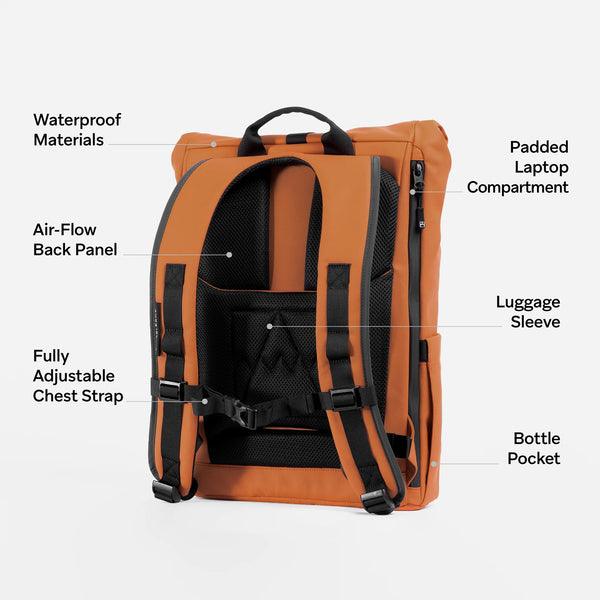 Stubble & Co. Rolltop 15l Backpack - Rust