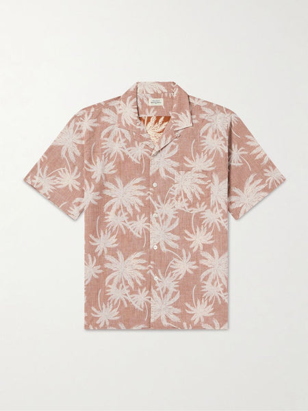 Hartford Palm MC Palms Print S/S Shirt - Rust